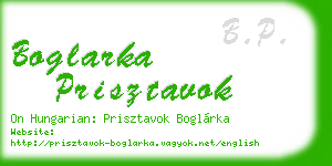 boglarka prisztavok business card
